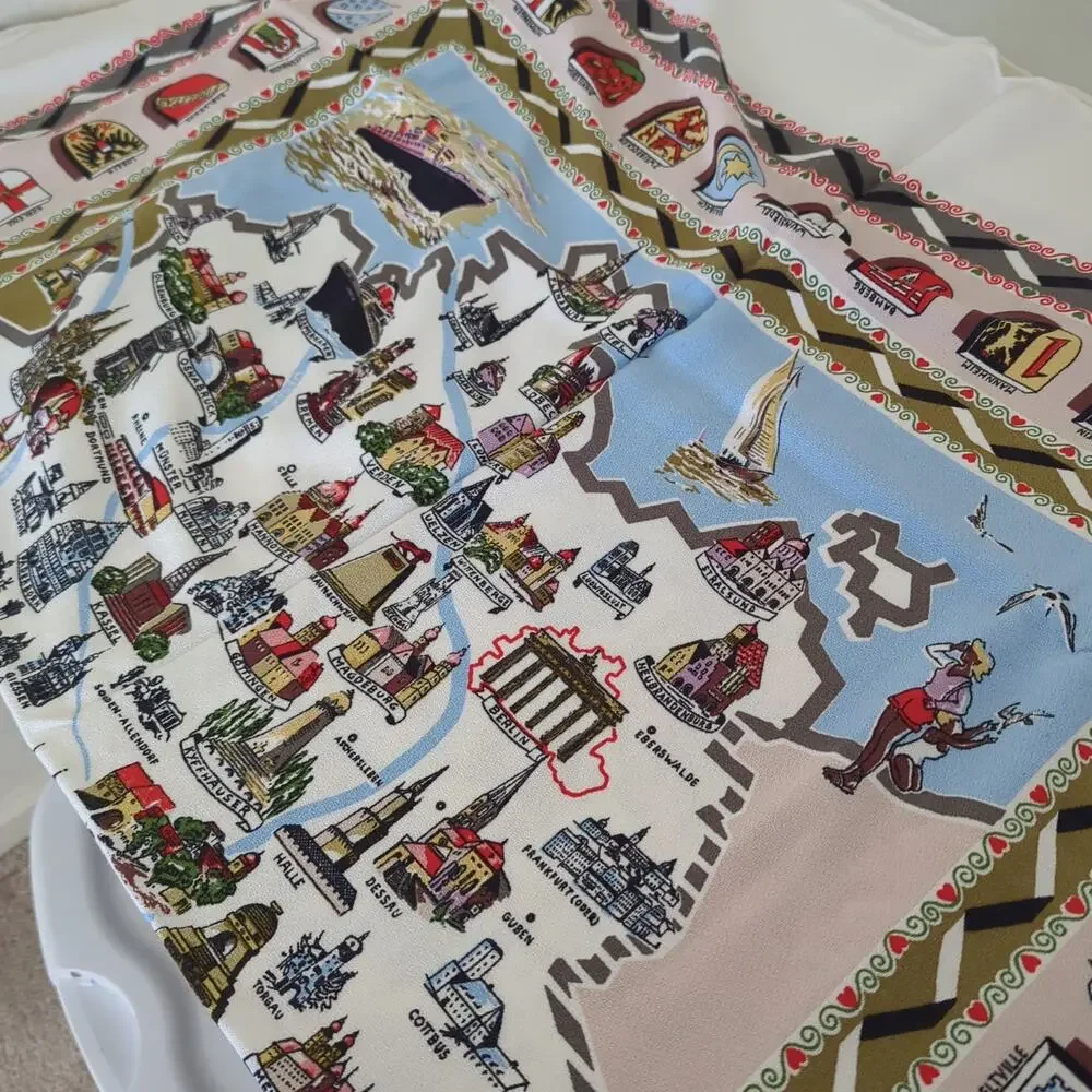 RARE‎ LOT Vintage Tablecloths Napkins Scandinavia Germany Dutch Maps 60s 70s EUC